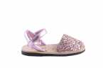 SANDALIA MENORQUINA RIA EN GLITTER CON VELCRO